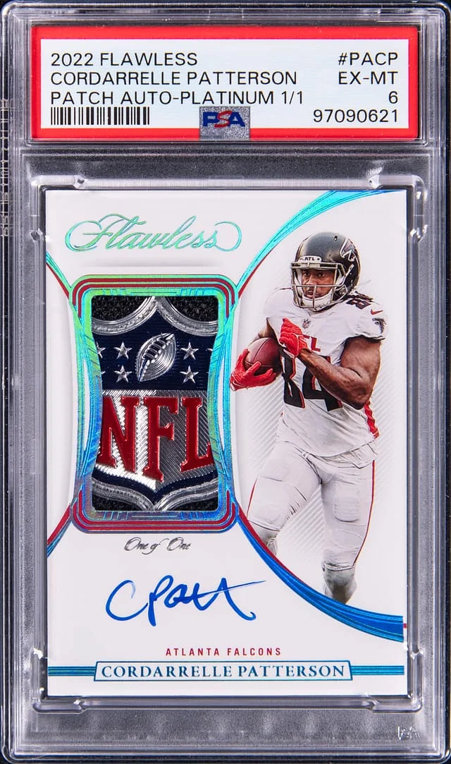 2022 Panini Flawless Cordarrelle Patterson Patch Autograph Platinum #PA-CP card image