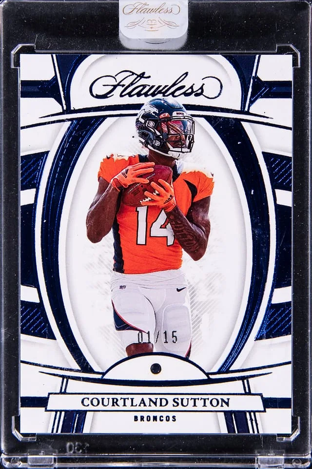 2022 Panini Flawless Courtland Sutton Base Gems Sapphire #20 card image