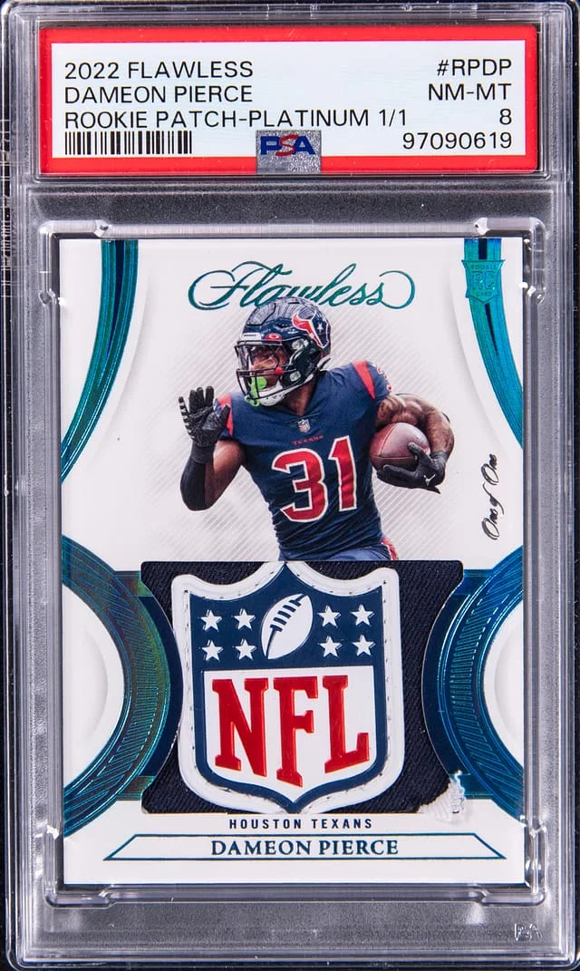 2022 Panini Flawless Dameon Pierce Patch Platinum #RP-DP card image