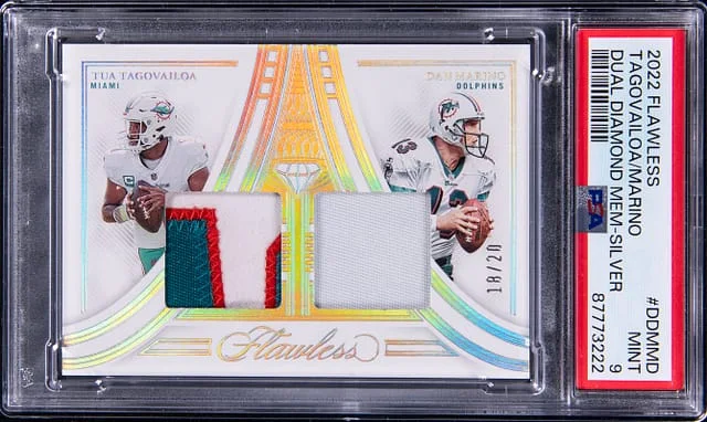 2022 Panini Flawless Dan Marino/Tua Tagovailoa Dual-Patch #DDM-MD card image