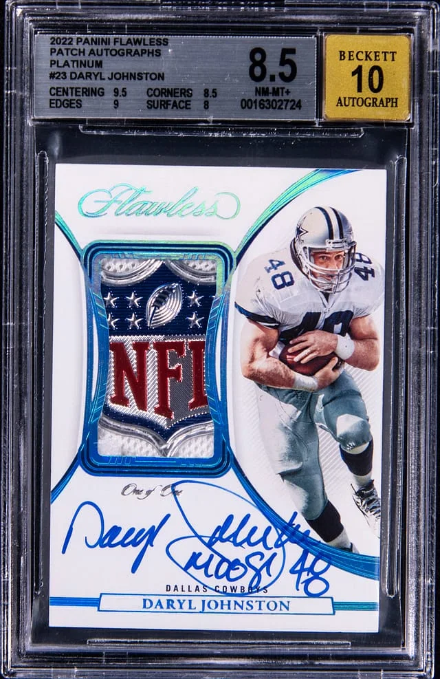 2022 Panini Flawless Darryl Johnston Patch Autographs Platinum #PA-DJ card image