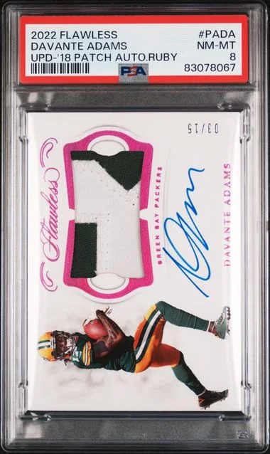 2022 Panini Flawless Davante Adams Update 2018 Patch Autograph-Ruby #PADA card image