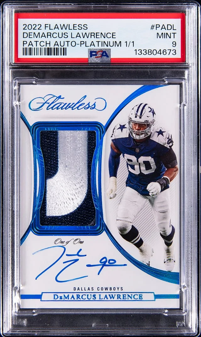 2022 Panini Flawless DeMarcus Lawrence Patch Autograph Platinum #PA-DL card image