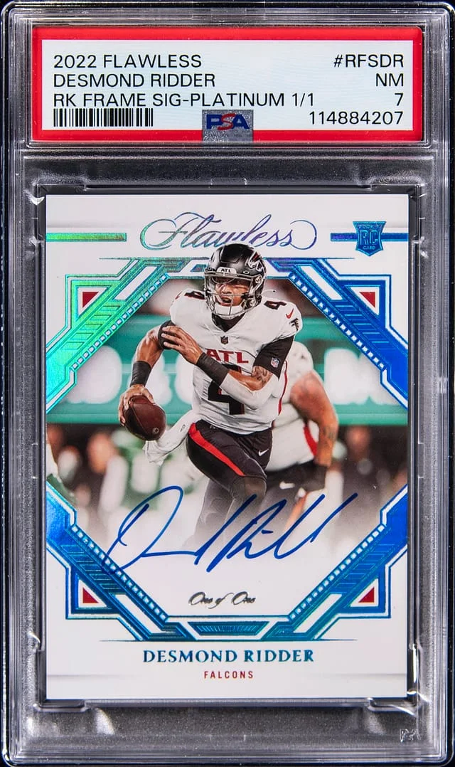 2022 Panini Flawless Desmond Ridder Frame Signature Platinum #RFS-DR card image