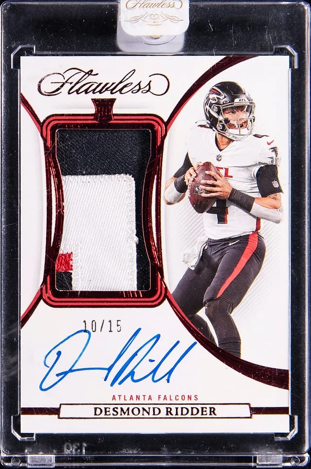 2022 Panini Flawless Desmond Ridder Patch Autographs Ruby #RPA-DR card image