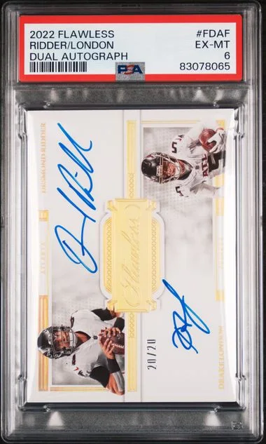 2022 Panini Flawless Desmond Ridder/Drake London Flawless Dual Autographs #FDAF card image
