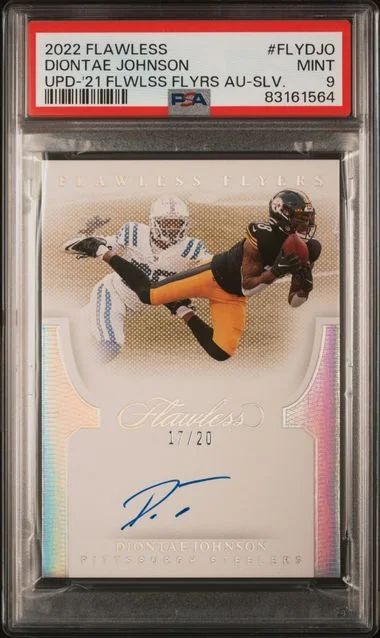 2022 Panini Flawless Diontae Johnson Update 2021 Flawless Flyers Autograph-Silver #FLY-DJO card image
