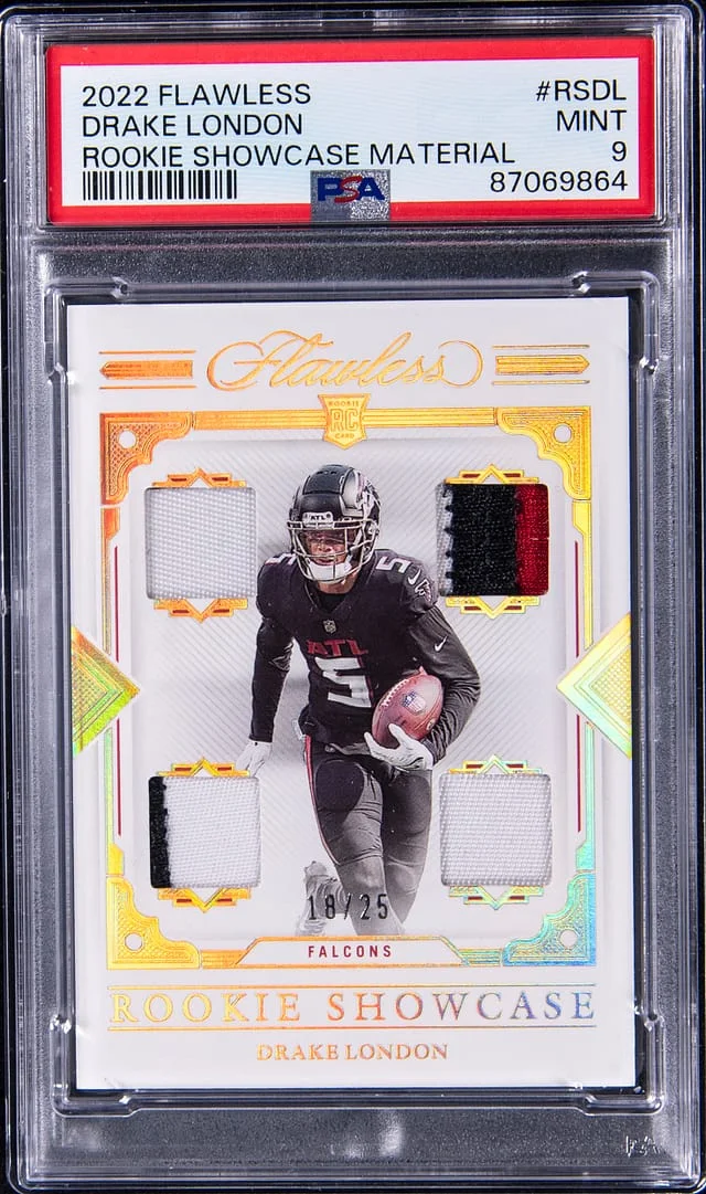2022 Panini Flawless Drake London Quad Showcase Material #RSDL card image