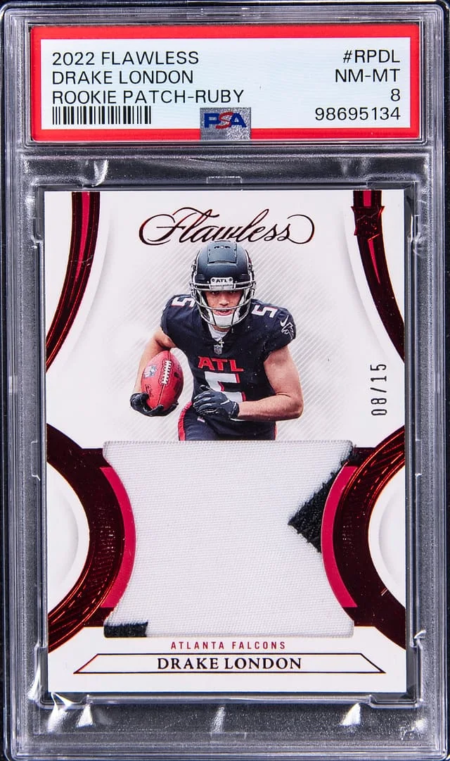 2022 Panini Flawless Drake London Patch Ruby #RP-DL card image