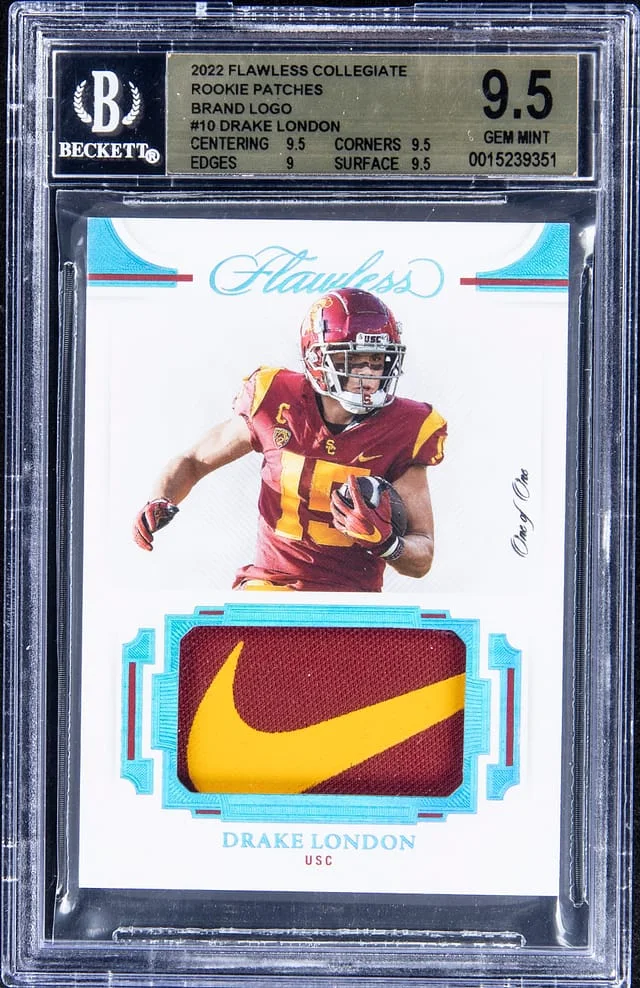 2022 Panini Flawless Drake London Collegiate Patches Brand Logo #RP-DLO card image