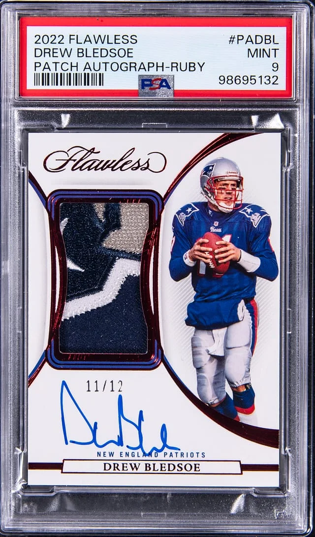 2022 Panini Flawless Drew Bledsoe Patch Autograph Ruby #PA-DBL card image