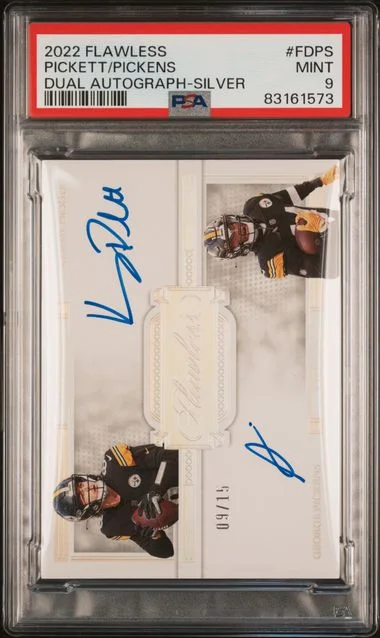 2022 Panini Flawless Flawless Dual Autographs Silver Fdps George Pickens/Kenny Pickett #no-number card image