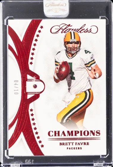 2022 Panini Flawless Football Brett Favre, Jersey Number - Panini Encased #no-number card image