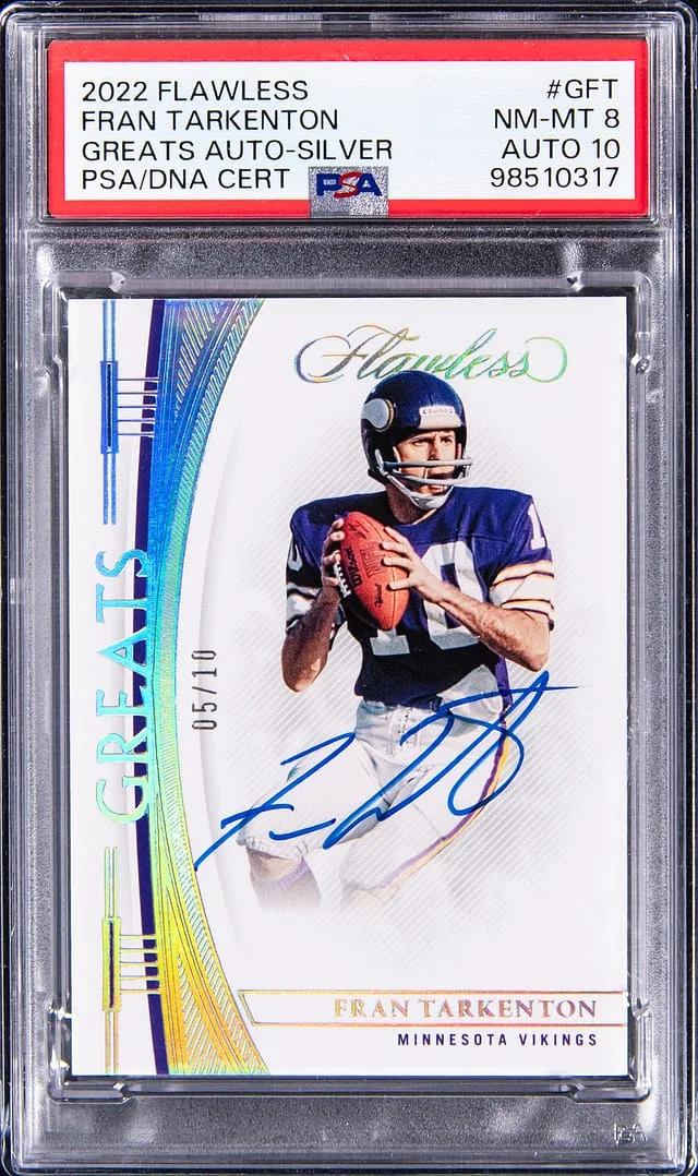 2022 Panini Flawless Fran Tarkenton Greats Autograph-Silver #GFT card image