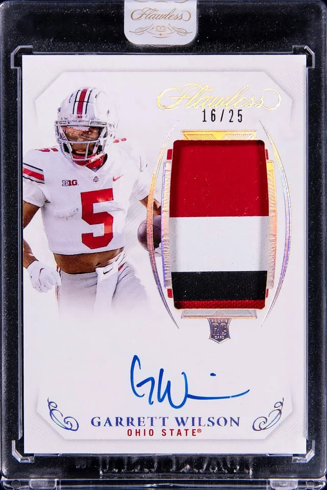 2022 Panini Flawless Garrett Wilson Collegiate Patch Autograph (RPA) #130 card image