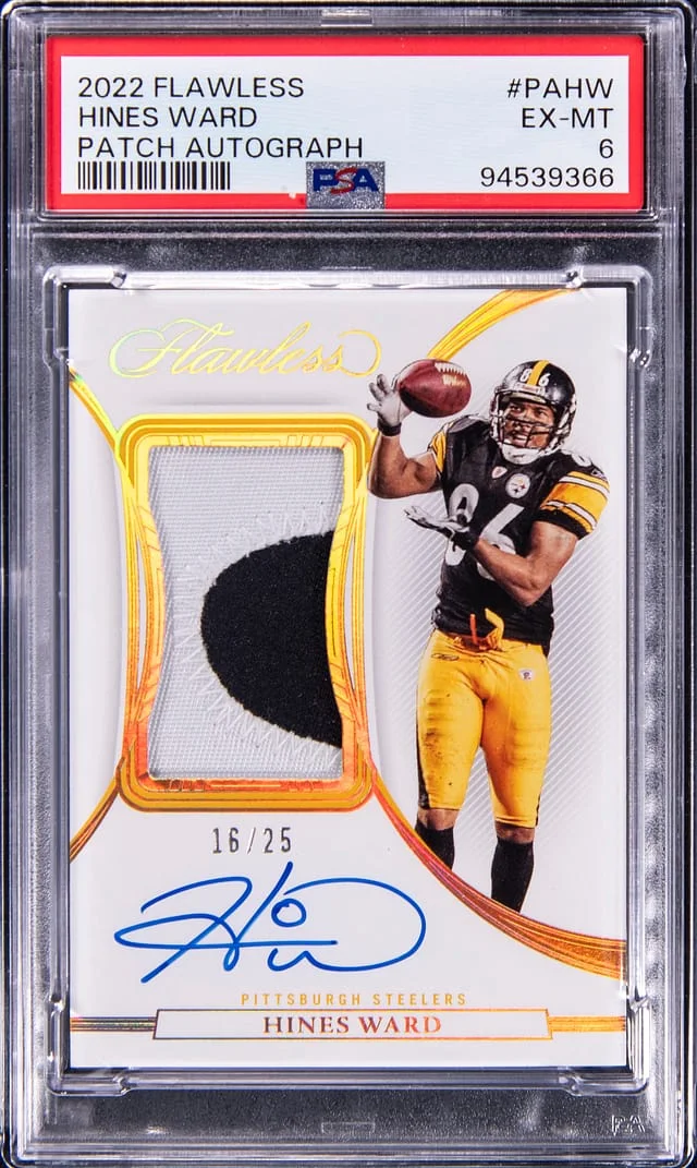 2022 Panini Flawless Hines Ward Patch Autograph #PA-HW card image
