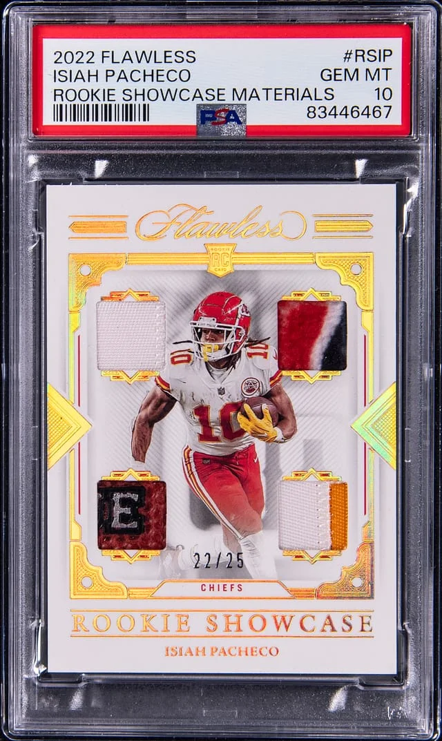 2022 Panini Flawless Isiah Pacheco Showcase Materials #RS-IP card image