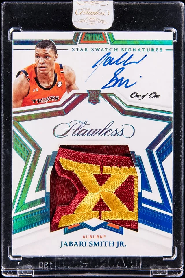 2022 Panini Flawless Jabari Smith Jr. Collegiate Star Swatch Signatures Conference Logo #SS-JSM card image