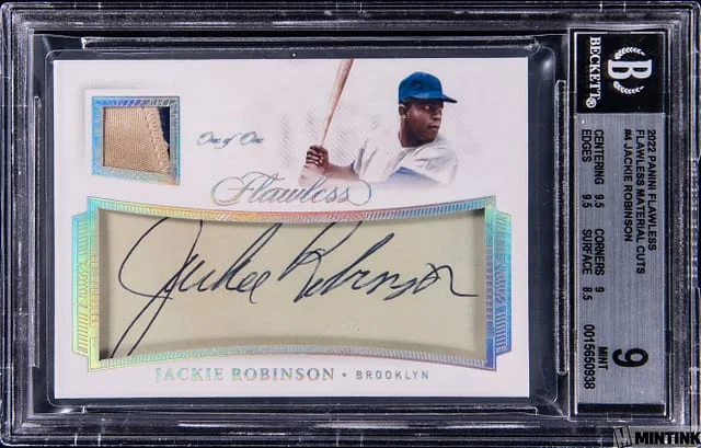 2022 Panini Flawless Jackie Robinson Material Cuts #FMC-JR card image