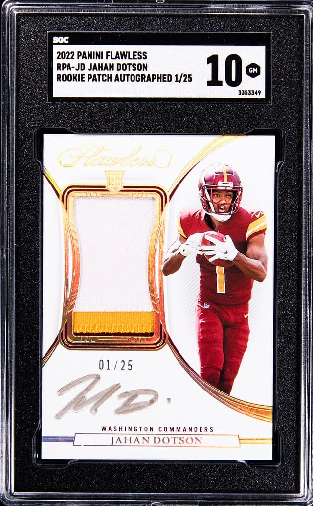 2022 Panini Flawless Jahan Dotson Gold #RPA-JD card image