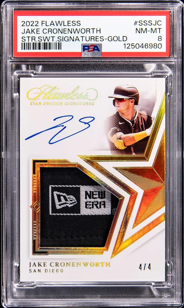 2022 Panini Flawless Jake Cronenworth Star Swatch Signatures #SSS-JC card image
