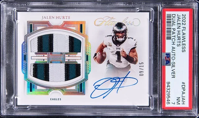 2022 Panini Flawless Jalen Hurts Dual Patch Autograph Silver #DPAJAH card image