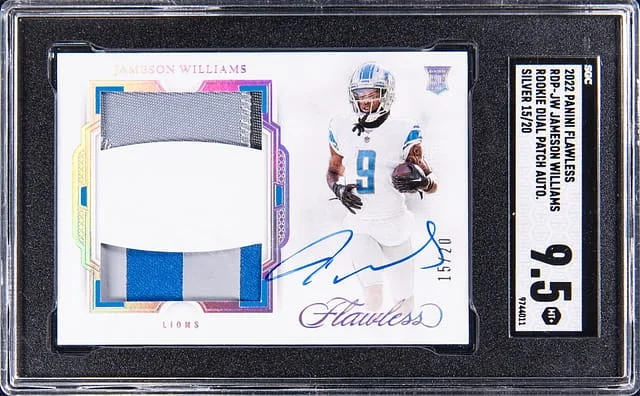 2022 Panini Flawless Jameson Williams Dual Patch Autographs Silver #RDP-JW card image