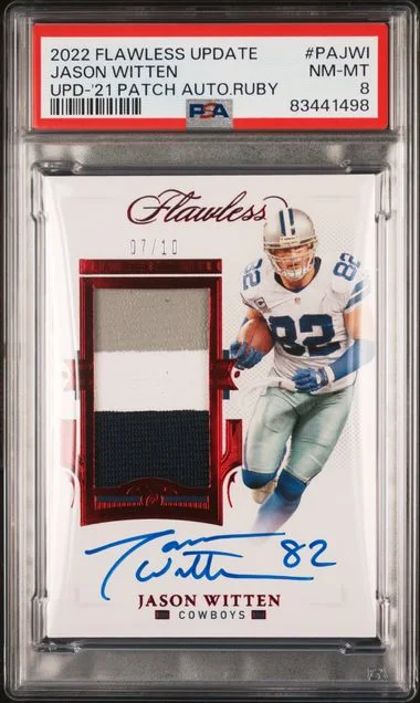 2022 Panini Flawless Jason Witten Update 2021 Patch Autograph-Ruby #PAJWI card image