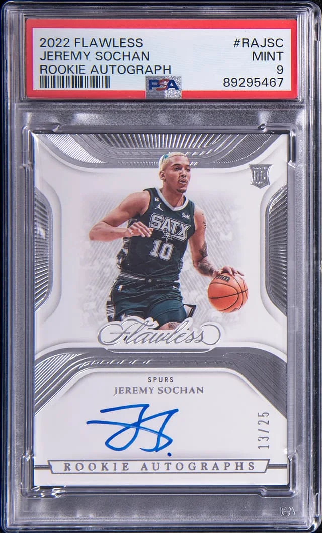 2022 Panini Flawless Jeremy Sochan Autograph #RA-JSC card image