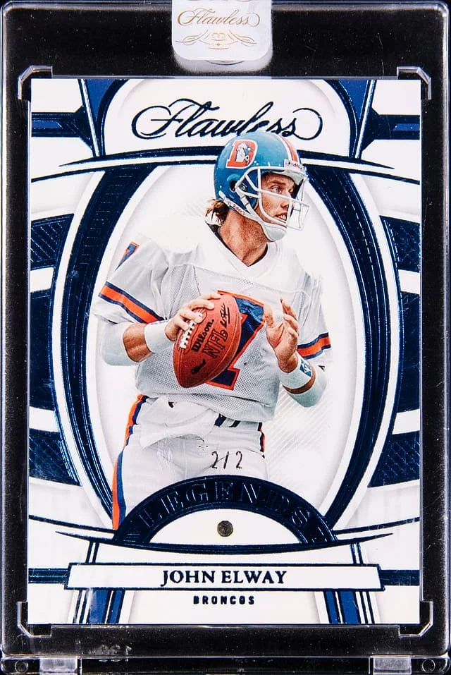 2022 Panini Flawless John Elway Aquamarine Legends #76 card image