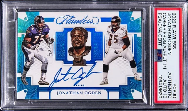 2022 Panini Flawless Jonathan Ogden Career Progress Autographs Platinum #CP-JO card image