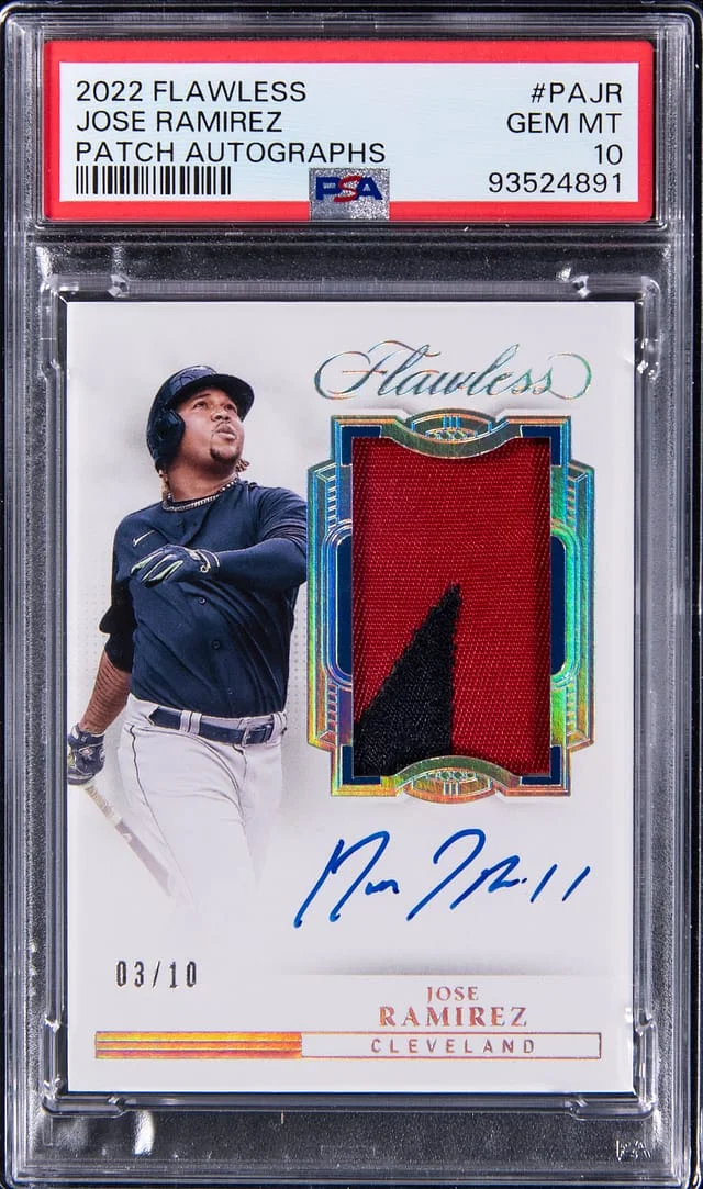 2022 Panini Flawless Jose Ramirez Patch Autographs #PA-JR card image