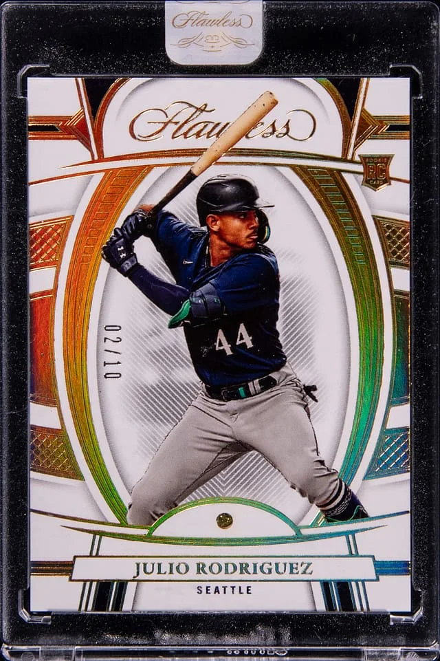 2022 Panini Flawless Julio Rodriguez Relic - Panini Encased #48 card image