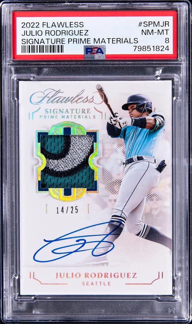 2022 Panini Flawless Julio Rodriguez Panini Flawless Signature Prime Material #SPM-JR card image