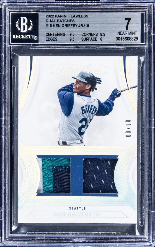 2022 Panini Flawless Ken Griffey Jr. Dual Patches #15 card image