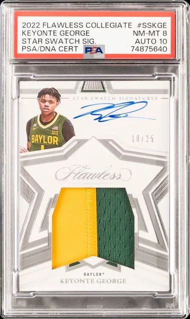 2022 Panini Flawless Keyonte George Collegiate Star Swatch Signatures #SSKGE card image