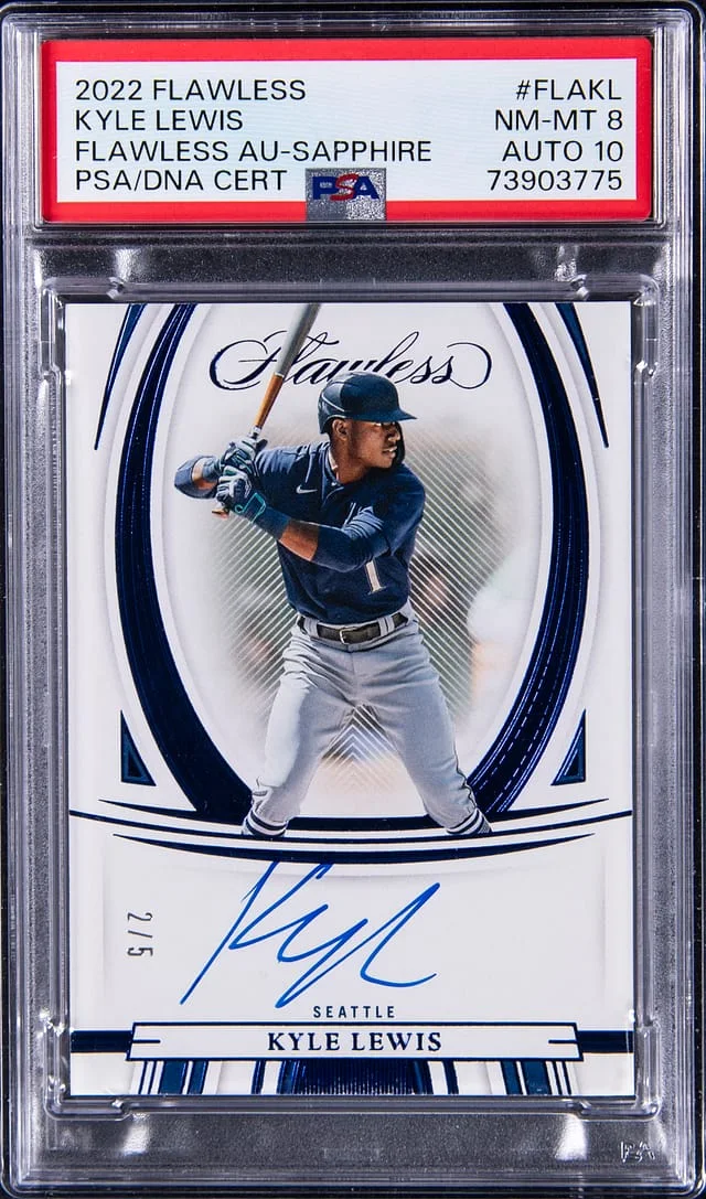 2022 Panini Flawless Kyle Lewis Autograph Sapphire #FLAKL card image