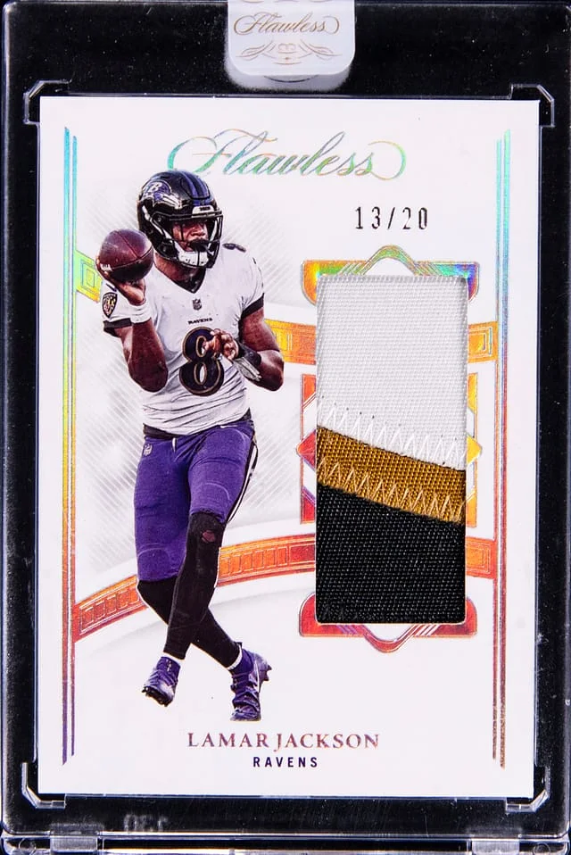 2022 Panini Flawless Lamar Jackson Patches #P-LJ card image
