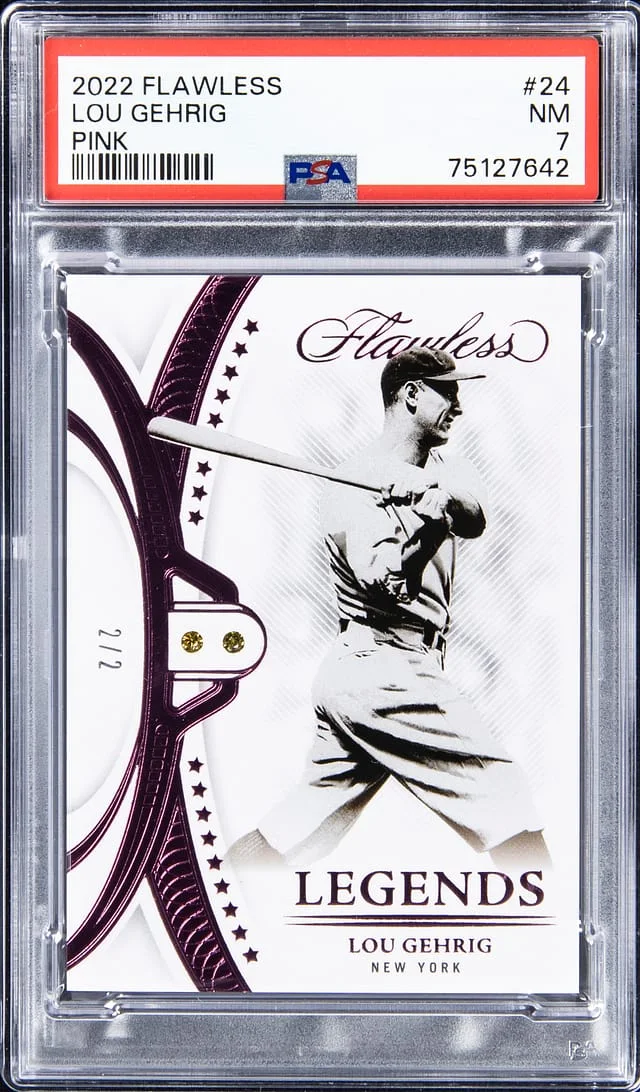 2022 Panini Flawless Lou Gehrig Diamonds Pink #24 card image