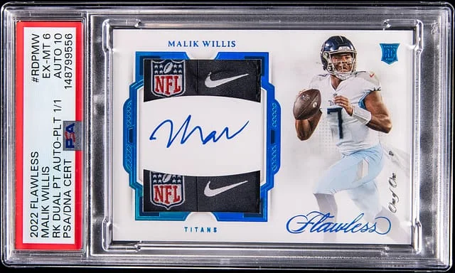 2022 Panini Flawless Malik Willis Dual Patch Autographs Platinum #RDP-MW card image