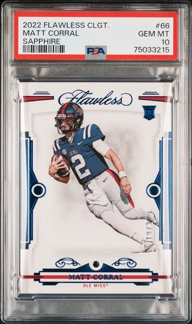 2022 Panini Flawless Matt Corral Collegiate Sapphire #66 card image