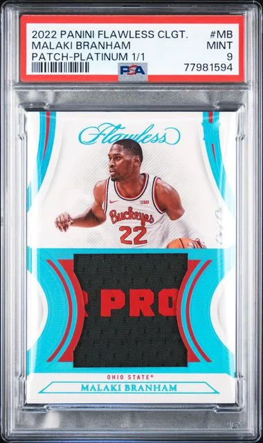 2022 Panini Flawless Mb Malaki Branham Collegiate Patches Platinum #1/1 card image