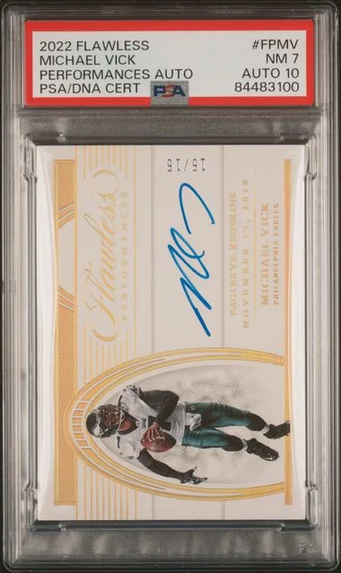 2022 Panini Flawless Michael Vick Flawless Performances Autographs #FPMV card image