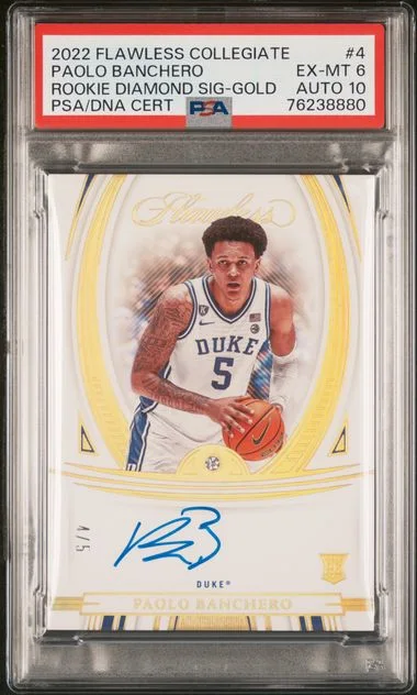 2022 Panini Flawless Paolo Banchero Collegiate Diamond Signatures Gold #4 card image