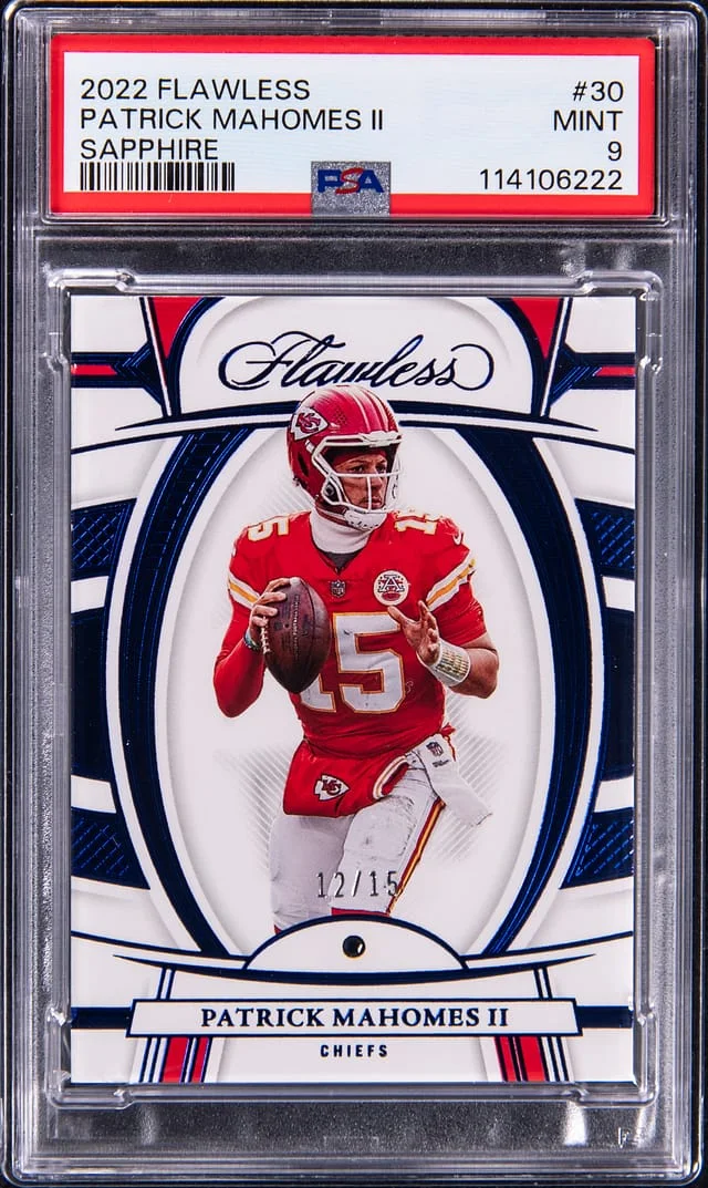 2022 Panini Flawless Patrick Mahomes II Sapphire #30 card image