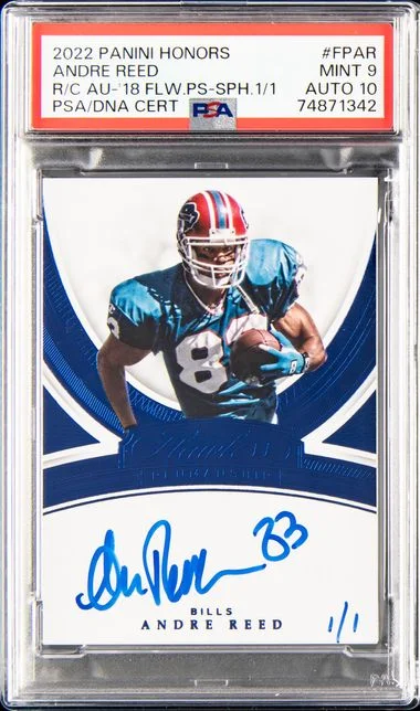 2022 Panini Flawless Penmanship-Sapphire 1/1 Fpar Andre Reed Honors Recollection Collection Autographs #2018 card image