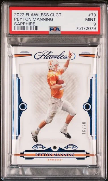 2022 Panini Flawless Peyton Manning Collegiate Sapphire #73 card image