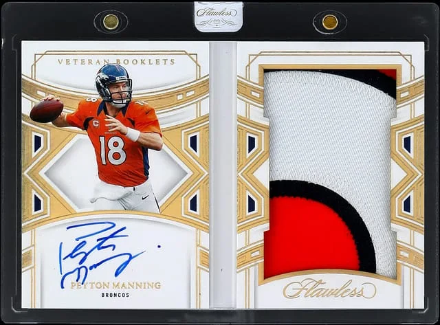 2022 Panini Flawless Peyton Manning Veteran Booklets Gold #VB-PM card image