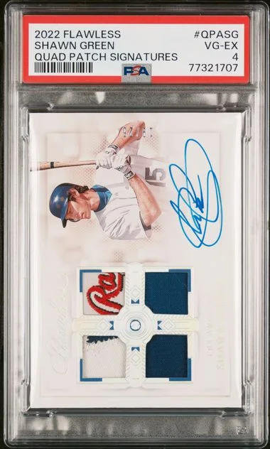 2022 Panini Flawless Quad Patch Signatures Qpasg Shawn #no-number card image