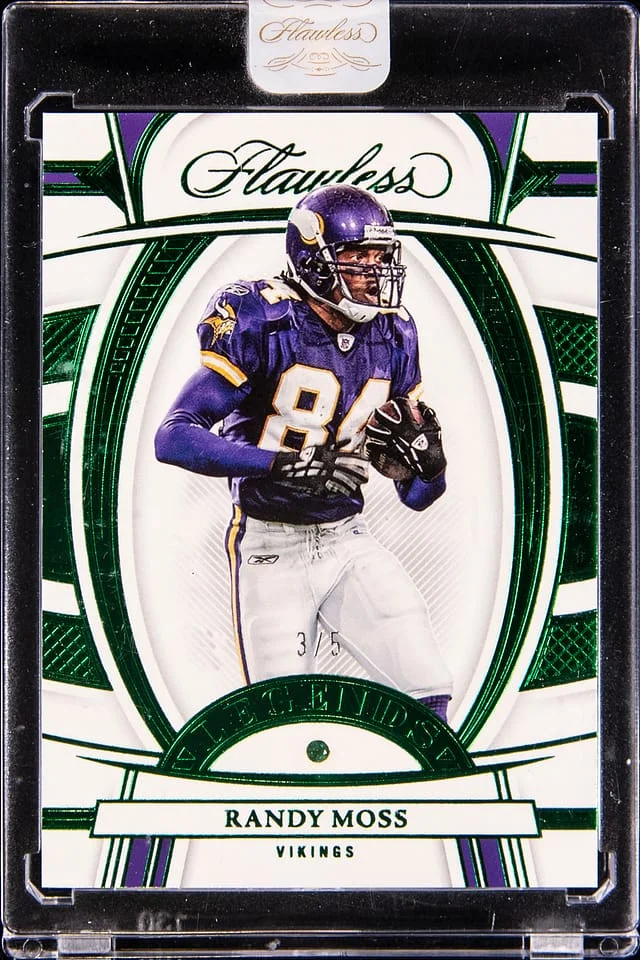 2022 Panini Flawless Randy Moss Legends Emerald #79 card image